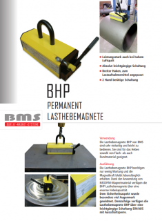 Brochure aimant de levage BHP