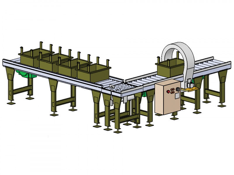 Entmagnetisieranlage; Automatisierte Entmagnetisierung;  Entmagnetisieren von Metall; Entmagnetisiergerät; Entmagnetisierer